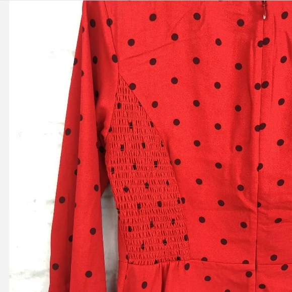 💃SLEEVE 3/4 DRESS WomenELASTIC Red - Picture 2 of 7